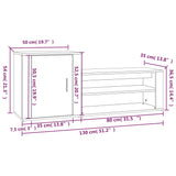 NNEVL Shoe Cabinet White 130x35x54 cm Engineered Wood