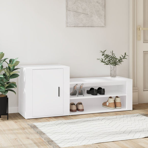 NNEVL Shoe Cabinet White 130x35x54 cm Engineered Wood