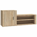 NNEVL Shoe Cabinet Sonoma Oak 130x35x54 cm Engineered Wood