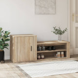 NNEVL Shoe Cabinet Sonoma Oak 130x35x54 cm Engineered Wood