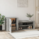 NNEVL Shoe Cabinet Concrete Grey 130x35x54 cm Engineered Wood