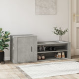 NNEVL Shoe Cabinet Concrete Grey 130x35x54 cm Engineered Wood
