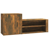 NNEVL Shoe Cabinet Smoked Oak 130x35x54 cm Engineered Wood