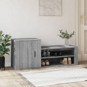 NNEVL Shoe Cabinet Grey Sonoma 130x35x54 cm Engineered Wood