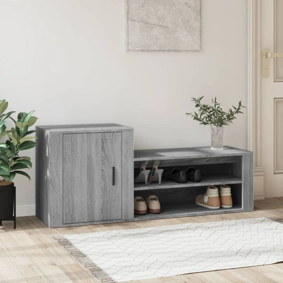 NNEVL Shoe Cabinet Grey Sonoma 130x35x54 cm Engineered Wood