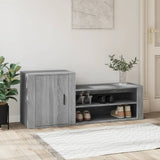 NNEVL Shoe Cabinet Grey Sonoma 130x35x54 cm Engineered Wood