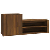 NNEVL Shoe Cabinet Brown Oak 130x35x54 cm Engineered Wood