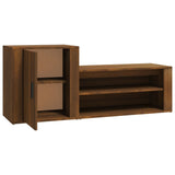 NNEVL Shoe Cabinet Brown Oak 130x35x54 cm Engineered Wood