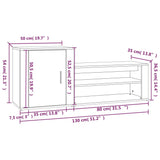 NNEVL Shoe Cabinet Brown Oak 130x35x54 cm Engineered Wood