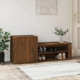NNEVL Shoe Cabinet Brown Oak 130x35x54 cm Engineered Wood