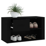 NNEVL Shoe Cabinet Black 80x35x45 cm Engineered Wood