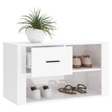 NNEVL Shoe Cabinet High Gloss White 80x35x45 cm Engineered Wood