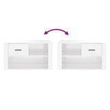 NNEVL Shoe Cabinet High Gloss White 80x35x45 cm Engineered Wood