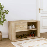 NNEVL Shoe Cabinet Sonoma Oak 80x35x45 cm Engineered Wood