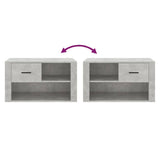 NNEVL Shoe Cabinet Concrete Grey 80x35x45 cm Engineered Wood