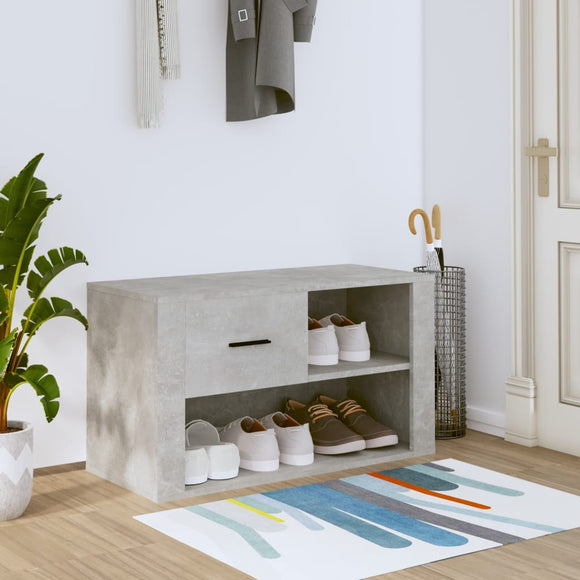 NNEVL Shoe Cabinet Concrete Grey 80x35x45 cm Engineered Wood