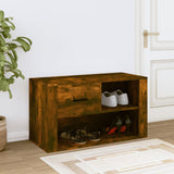 NNEVL Shoe Cabinet Smoked Oak 80x35x45 cm Engineered Wood