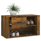 NNEVL Shoe Cabinet Smoked Oak 80x35x45 cm Engineered Wood