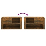 NNEVL Shoe Cabinet Smoked Oak 80x35x45 cm Engineered Wood