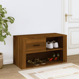 NNEVL Shoe Cabinet Brown Oak 80x35x45 cm Engineered Wood