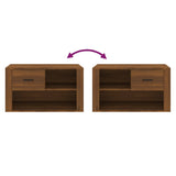 NNEVL Shoe Cabinet Brown Oak 80x35x45 cm Engineered Wood