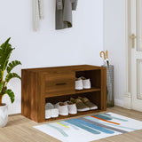 NNEVL Shoe Cabinet Brown Oak 80x35x45 cm Engineered Wood
