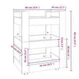 NNEVL Kitchen Trolley Concrete Grey 60x45x80 cm Engineered Wood