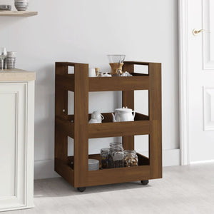 NNEVL Kitchen Trolley Brown Oak 60x45x80 cm Engineered Wood