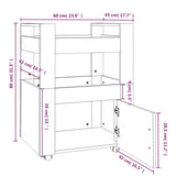 NNEVL Kitchen Trolley High Gloss White 60x45x80 cm Engineered Wood