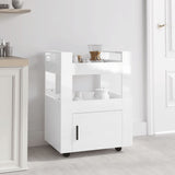 NNEVL Kitchen Trolley High Gloss White 60x45x80 cm Engineered Wood