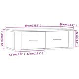 NNEVL Hanging TV Cabinet Black 80x36x25 cm Engineered Wood