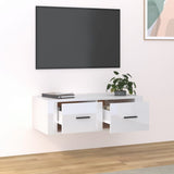 NNEVL Hanging TV Cabinet High Gloss White 80x36x25 cm Engineered Wood