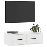 NNEVL Hanging TV Cabinet High Gloss White 80x36x25 cm Engineered Wood
