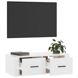 NNEVL Hanging TV Cabinet High Gloss White 80x36x25 cm Engineered Wood