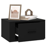 NNEVL Wall-mounted Bedside Cabinet Black 50x36x25 cm