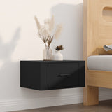 NNEVL Wall-mounted Bedside Cabinet Black 50x36x25 cm