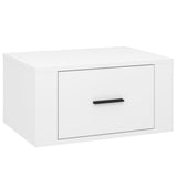 NNEVL Wall-mounted Bedside Cabinet High Gloss White 50x36x25 cm
