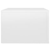NNEVL Wall-mounted Bedside Cabinet High Gloss White 50x36x25 cm