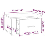 NNEVL Wall-mounted Bedside Cabinet High Gloss White 50x36x25 cm