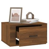 NNEVL Wall-mounted Bedside Cabinet Brown Oak 50x36x25 cm