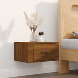 NNEVL Wall-mounted Bedside Cabinet Brown Oak 50x36x25 cm