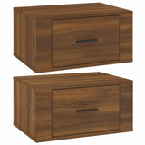 NNEVL Wall-mounted Bedside Cabinets 2 pcs Brown Oak 50x36x25 cm