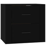 NNEVL Wall-mounted Bedside Cabinet Black 50x36x47 cm