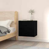 NNEVL Wall-mounted Bedside Cabinet Black 50x36x47 cm