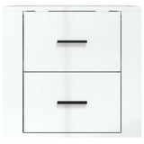 NNEVL Wall-mounted Bedside Cabinet High Gloss White 50x36x47 cm