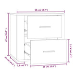 NNEVL Wall-mounted Bedside Cabinet Sonoma Oak 50x36x47 cm