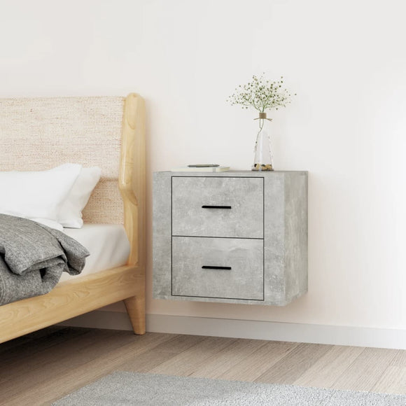 NNEVL Wall-mounted Bedside Cabinet Concrete Grey 50x36x47 cm