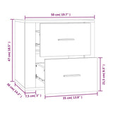 NNEVL Wall-mounted Bedside Cabinet Smoked Oak 50x36x47 cm