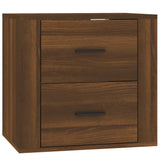 NNEVL Wall-mounted Bedside Cabinet Brown Oak 50x36x47 cm