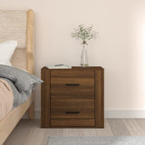 NNEVL Wall-mounted Bedside Cabinet Brown Oak 50x36x47 cm